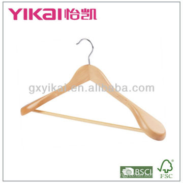 wide shoulder wooden hangers for top coat